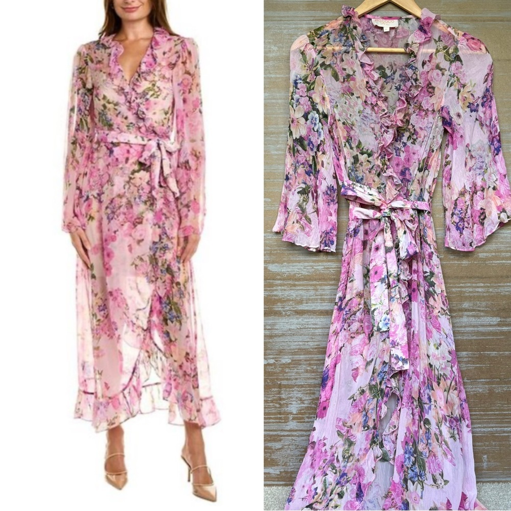 Rococo Sand Megan Floral Duster Cardigan Sheer Boho Preppy Womens XS